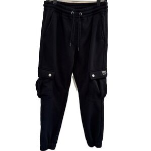 WeSC Jogger Mens M Black Tapered Leg Mid Rise Cargo Utlity Urban Street Style